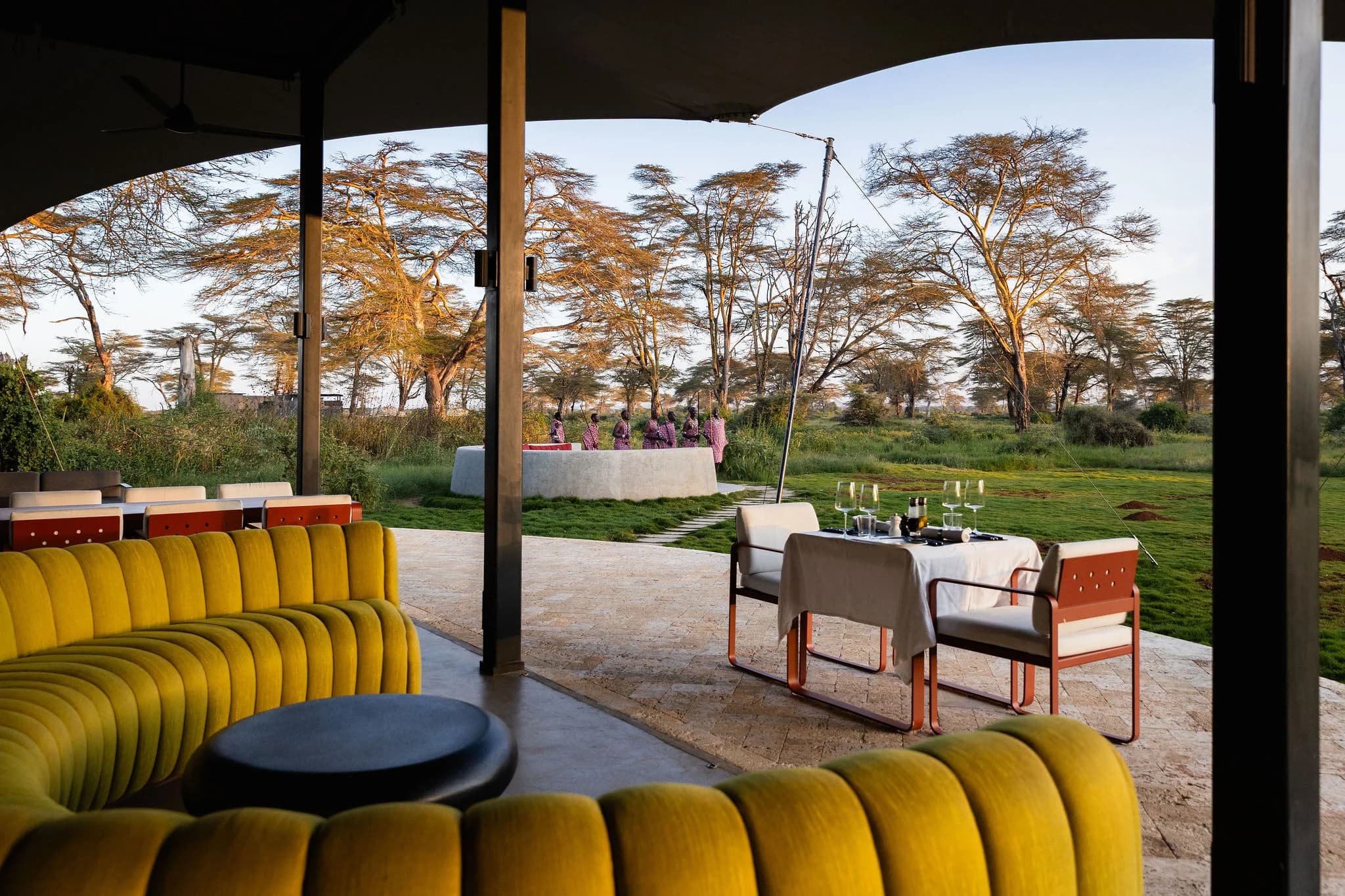 The main area at Angama Amboseli, with Kilimanjaro at dawn — Photo: Angama / Teagan Cunniffe