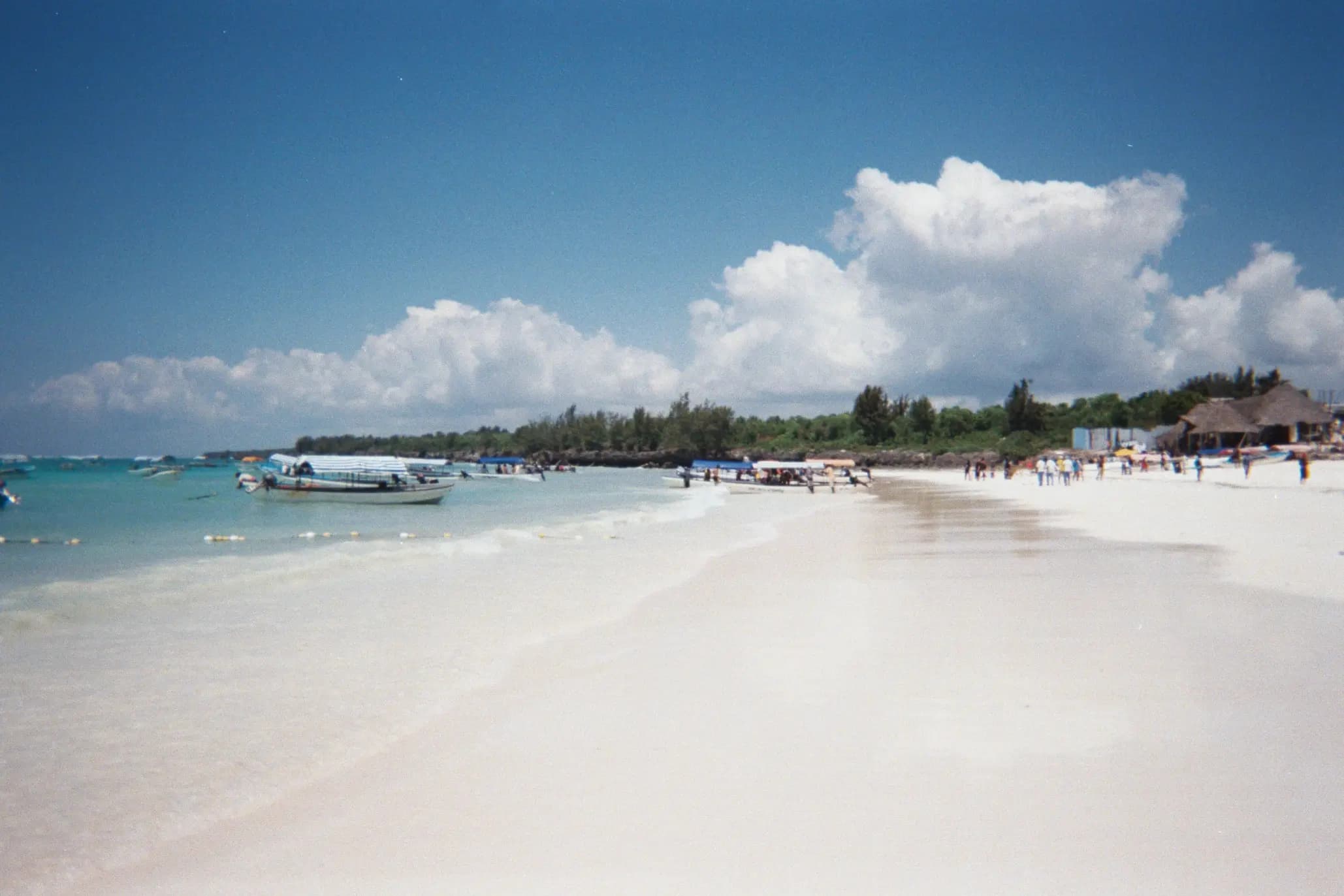 Local dhow boats on the turquoise waters